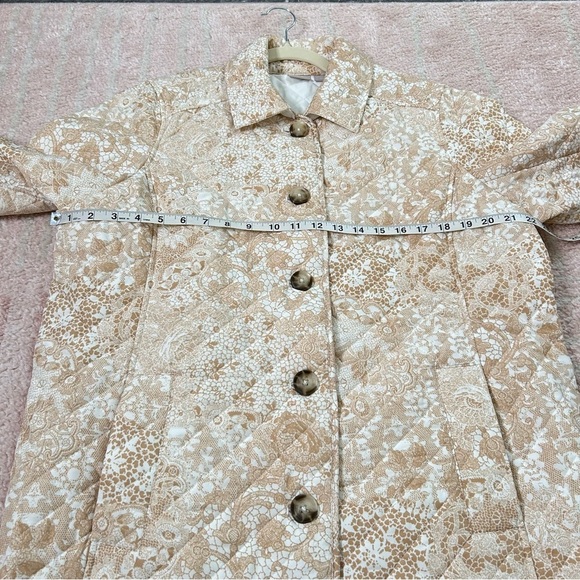 Chicos Floral Quilted Women's Jacket Cream White Size 3 (16/18) - Picture 8 of 13